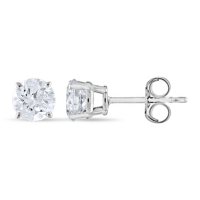 0.96 CT. T.W. Round Diamond Stud Earrings in 14K White Gold (H-I, SI2)