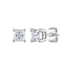 0.72 CT. T.W. Princess-Cut Diamond Stud Earrings in 14K White Gold (I, I1)