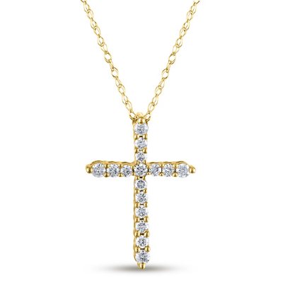 0.20 CT. T.W. Diamond Cross Pendant in 14K Gold H-I, I1 - Sam's Club