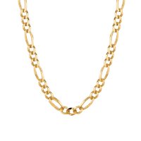 14 Karat Yellow Gold Solid Figaro Link Necklace - 22"