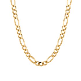 Solid Figaro Link Necklace 22", 6mm in 14K Yellow Gold