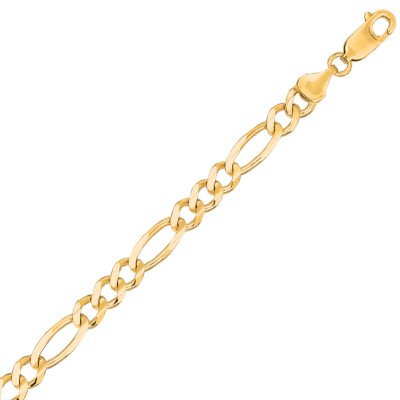 14K Large Link Open Figaro Chain, 14K Yellow