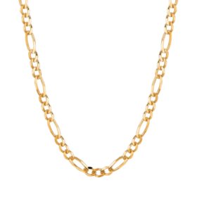 Solid Figaro Link Necklace 20", 4.5mm in 14K Yellow Gold