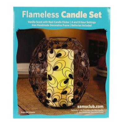 FLAMELESS CANDLE AND HOLDER Sam's Club