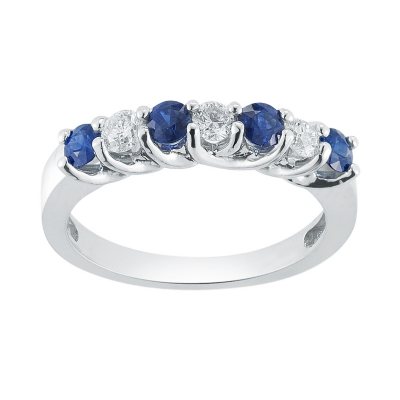 Sapphire and Diamond Ring in 14K White Gold - Sam's Club