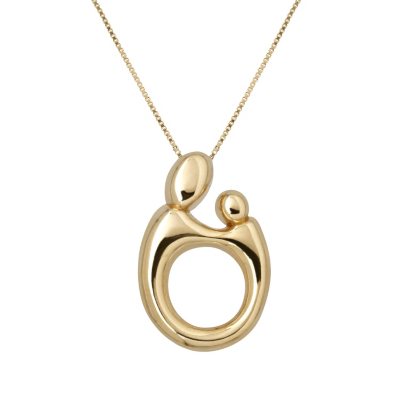 Mother and child store pendant white gold