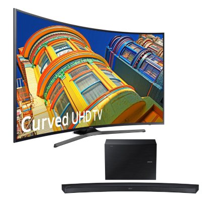 Samsung 65 curved tv with sale soundbar