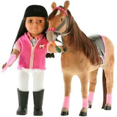 Paradise Horses Doll & Horse Playset - Brunette & Brown Horse