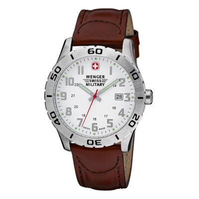 Wenger Swiss Military Grenadier Watch - White Dial Brown Strap - Sam's Club