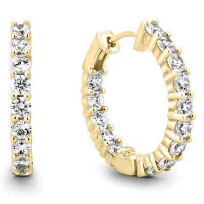 3 CT. TW. Diamond Hoop Earrings in 14K Yellow Gold (H-I, I1) - Sam's Club
