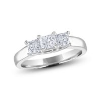 0.96 CT. T.W. Princess-cut Diamond 3-Stone Ring in 14K White or Yellow Gold (I, I1)