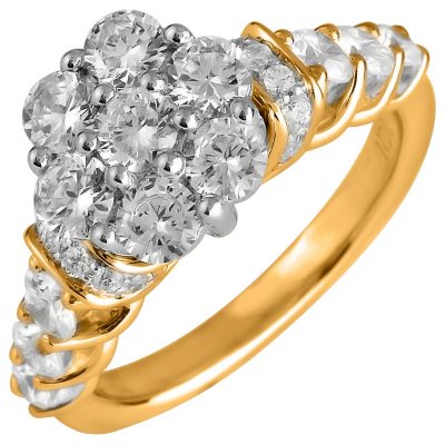 2.00 ct. t.w. Round Cut Diamond Engagement Ring in 14K Yellow Gold (I ...