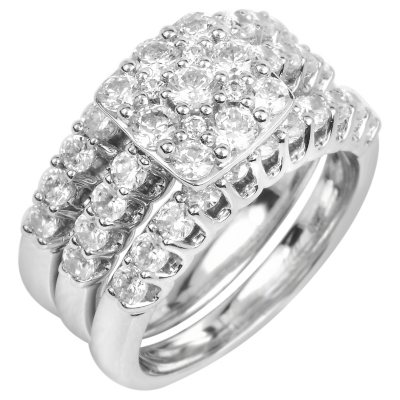 Diamond Bridal Set 3 ct tw 14K White Gold|Kay