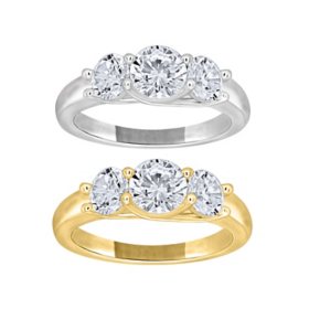 0.96 CT. T.W. Round Cut 3-Stone Diamond Ring in 14K Gold