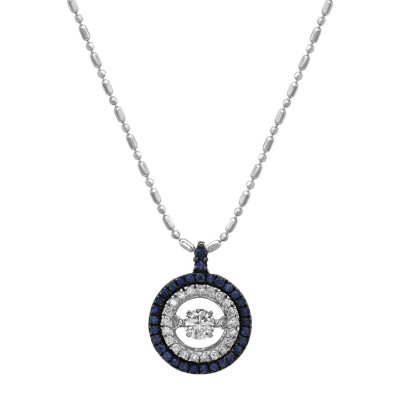 Sapphire and Diamond Necklace in 14K White Gold - Sam's Club