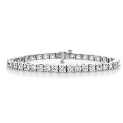 3.42 CT. T. W. Diamond Tennis Bracelet in 14KW, 8':- 8' & 3.42 CT. T.W., White Gold