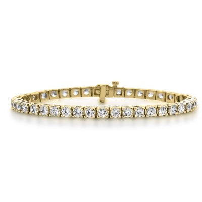 3.42 CT. T. W. Diamond Tennis Bracelet in 14KY, 8':- 8' & 3.42 CT. T.W., Yellow Gold