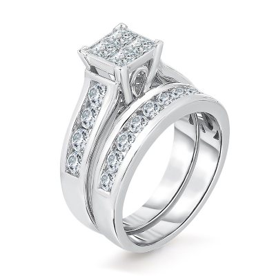 Womens 1/2 CT. T.W. Mined White Diamond 14K White Gold Wedding