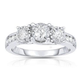 0.95 CT. T.W. Diamond Ring in 14K White Gold (HI,I1)