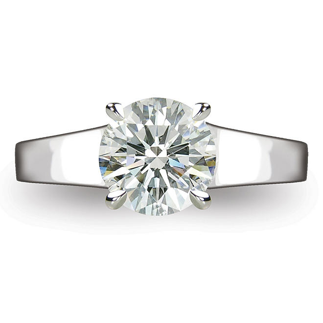2.14 ct. Round Brilliant Diamond Solitaire Ring in Platinum  (H, VS2)