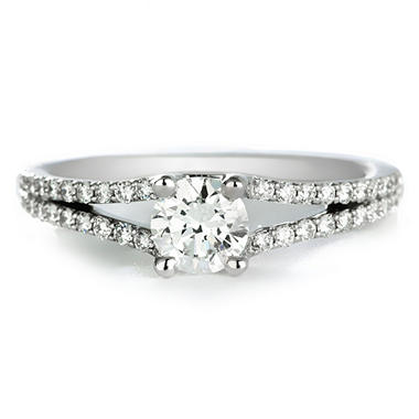 Premier Diamond Collection 0.72 CT. T.W. Round Diamond Engagement Ring in 18K White Gold – GIA & IGI (G, VS2)