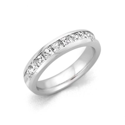 0.46 CT. T.W. Channel Set Princess Diamond Band in 14K White Gold (H-I ...