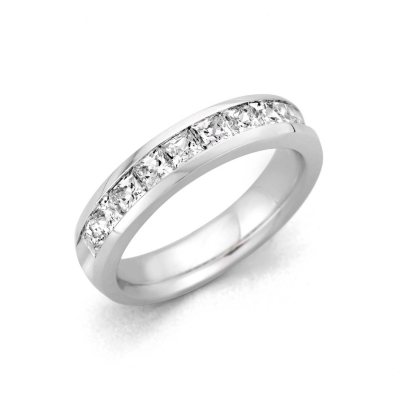 Diamond Channel Band in 18k White Gold