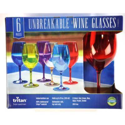 TRITAN WINE GLASSES SET OF 6 COLOR Sam's Club