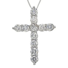 2.00 CT. T.W. Diamond Cross Pendant in 14K Gold (I, I1)