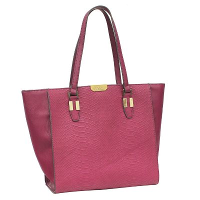 Nicole Miller New York Python Embossed Gabby Tote, Winterberry - Sam's Club