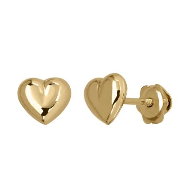 Kids heart earrings in 585 rose gold