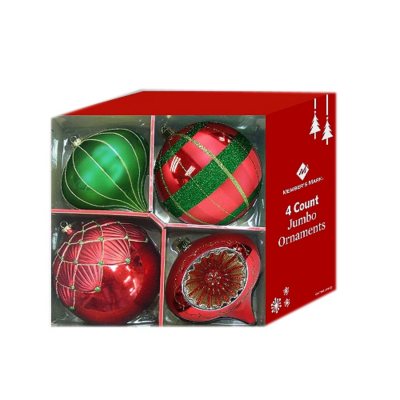 Jumbo Shatterproof Ornaments Past Meets Present 4 pack Sam's Club