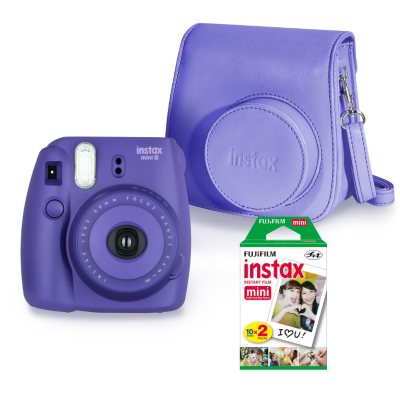 FUJIFILM Instax Mini 8 Camera Bundle with Camera Case and Instax Mini Film Twin Pack