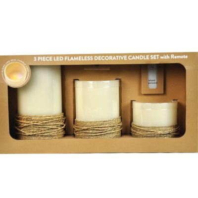3PC FLAMELESS CANDLE ROPE Sam's Club