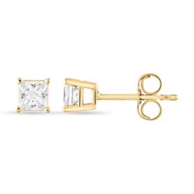 0.47 CT. T.W. Princess Diamond Stud Earrings in 14K Gold (I, I1)