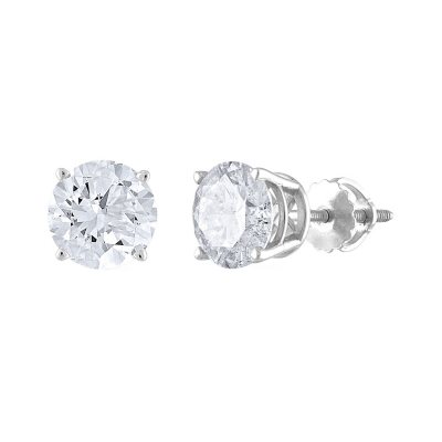 1.95 CT. T.W. Round Diamond Stud Earrings in 14K Gold - Sam's Club