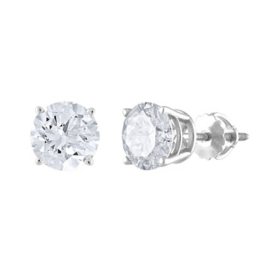 2 00 Ct T W Round Diamond Stud Earrings In 14k Gold Sam S Club