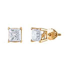 1.45 CT. T.W. Princess Diamond Stud Earrings in 14K Gold (H-I, SI2)