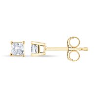 0.23 CT. T.W. Princess Diamond Stud Earrings in 14k Gold (H-I, SI2)
