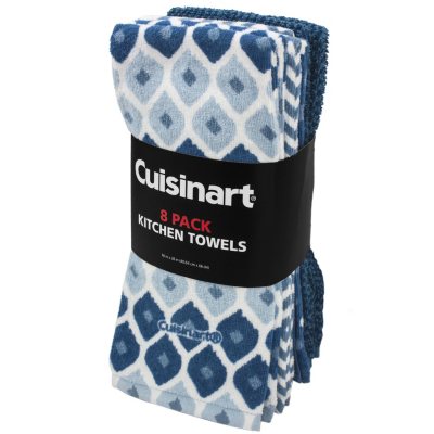 Cuisinart Kitchen Towels - Ultra Soft, Absorbent & - Premium / Cotton Fiber Blend - Navy Aura, Set of 2, 16 inch x 26 inch - Diamond Pattern, Blue