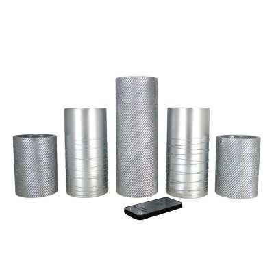 5 Piece LED Flameless Decorative Candle Set with Remote, Silver Sam's