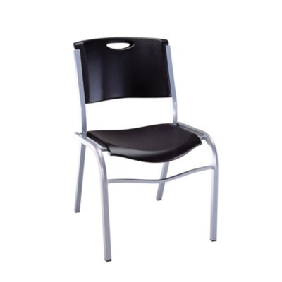 Black plastic best sale stacking chairs