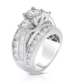 3.95 CT. T.W. Single Center Engagement Ring in 14K White Gold