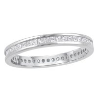 0.50 CT. TW Princess Cut Channel Set Eternity Band - 14K White or Yellow Gold