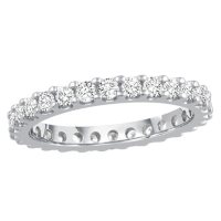 1.00 CT. TW. Round Cut Prong Set Eternity Band - 14K White or Yellow Gold  