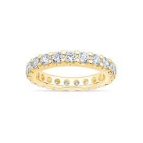 2.00 CT. TW. Round Cut Prong Set Eternity Band - 14K White or Yellow Gold 