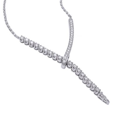 Diamond Lariat Tennis Necklace — Salvatore & Co.