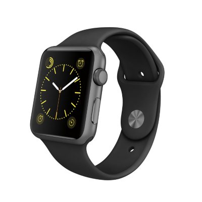 Apple watch series 1 sport 42mm space gray aluminum case with black sport band on sale