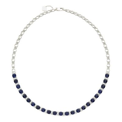 Lab created store blue sapphire necklace