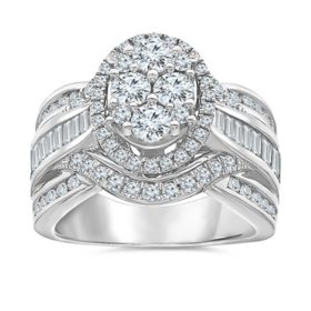 1.95 CT. T.W. Round Cut Diamond Halo Ring in 14K Gold